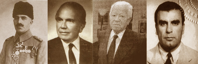 Behiç Erkin, Selahattin Ülkümen, Namık Kemal Yolga and Necdet Kent