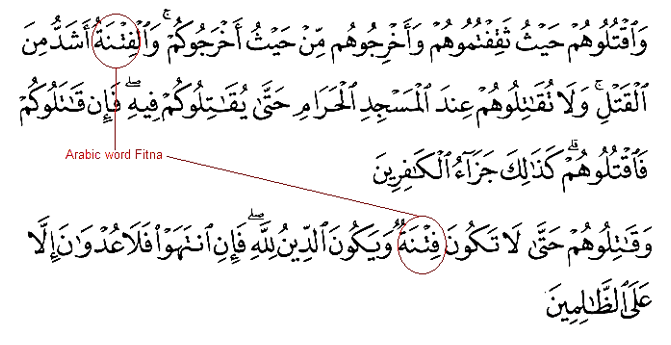 Arabic Word 'Fitna'