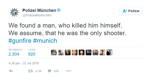 Screenshot/credit Munich's Police Twitter account , Polizei München